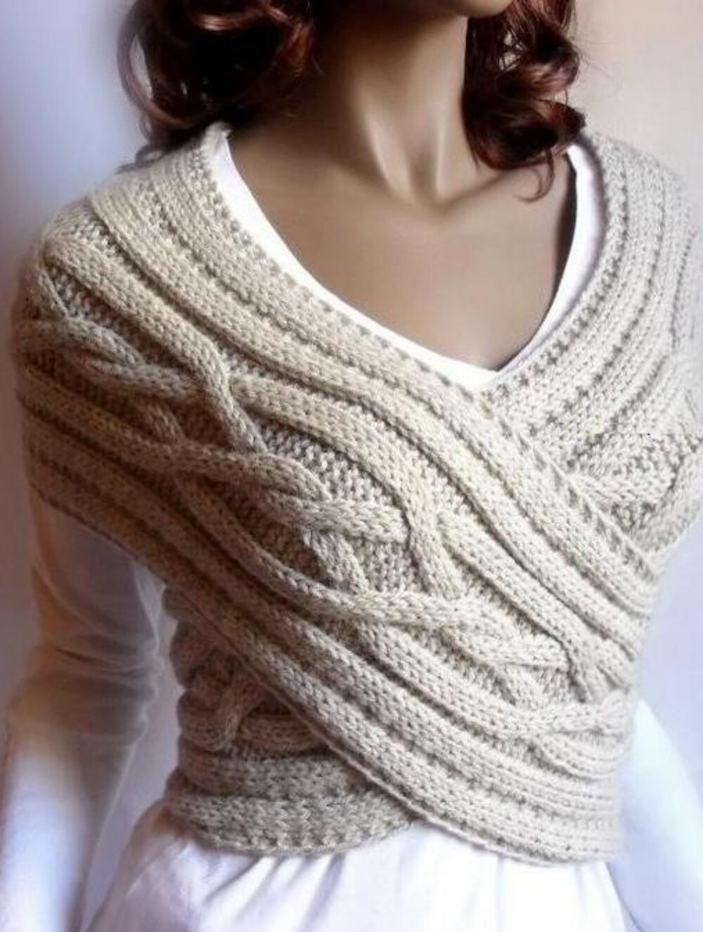 Cabled Crossover Wrap  Sleeping on Snow  Anthropologie.